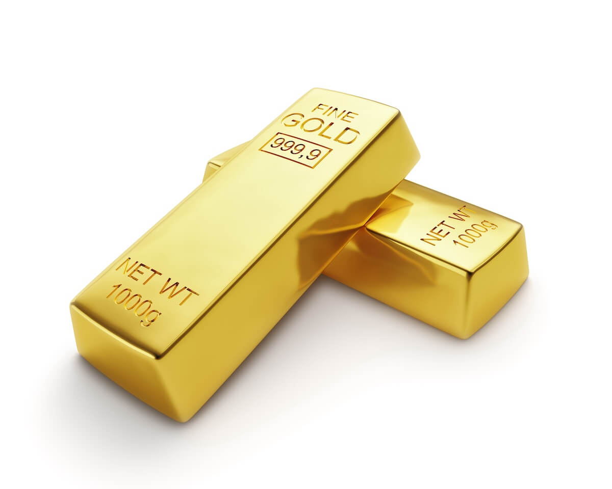 Gold Bars on White Gold Bars on White